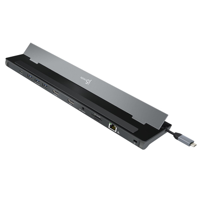 Docking station USB C J5create JCD542 N, me dy dalje HDMI 4K, Power Delivery 100W, gri me të zezë