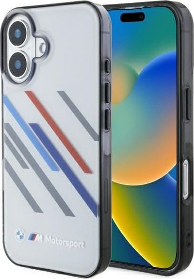 Kapak telefoni BMW M Motorsport BMHCP16M23HTRAG, për iPhone 16 Plus 6.7", hardcase, gri