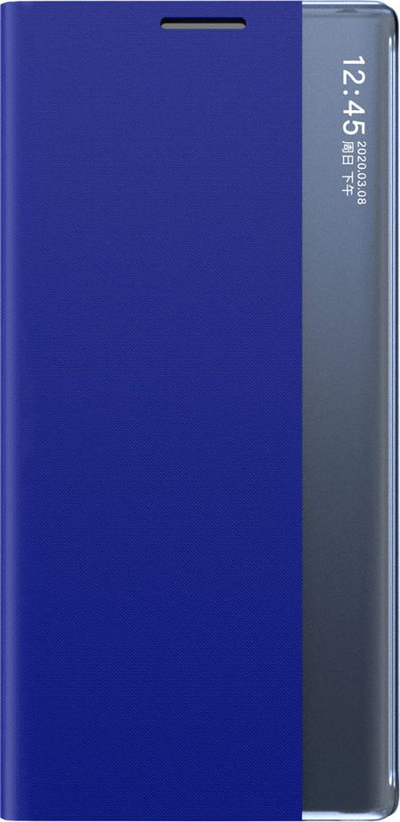 Kllëf telefoni Samsung Galaxy A22 5G Sleep Case, tip libër, me dritare interaktive, blu