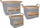 Set shporta dekorative Douceur d’intérieur Universal, 3 copë, poliester, gri