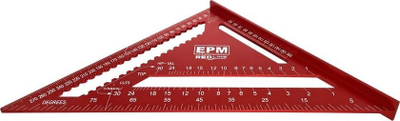Shabllon kandor EPM Carpenter's Square 300, 300 mm, alumin, ngjyrë argjendi