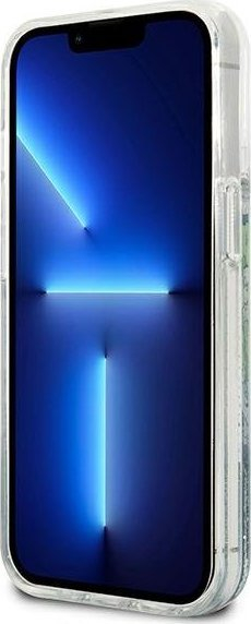 Kapak telefoni Guess GUHCP13LLFLSN, për iPhone 13 Pro / 13 6.1", Flower Liquid Glitter, jeshil