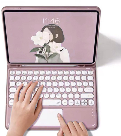 Këllëf me tastierë Bluetooth Rowe për iPad Pro 13 Gen 5, me touchpad, lëkurë eko, i zi