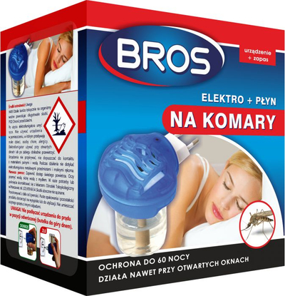 Електричен уред против комарци BROS, со течност, за внатрешна употреба