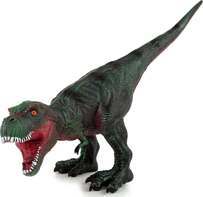 Lodër dinosaur Tyrannosaurus Rex, figurë e madhe 67 cm, me zë, jeshile me të kuqe