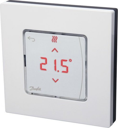 Termostat për dysheme Danfoss Icon 088U1082, infra, me prekje, i bardhë
