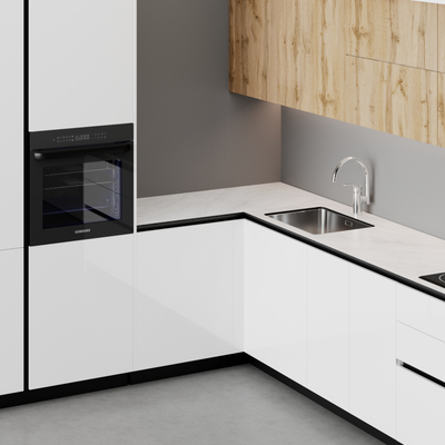 Kuzhinë IMMIGRAND SYSTEMS, Këndore, Bora White/Light Oak