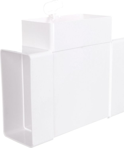 Tee ventiluese horizontale PVC 60x120mm, profil i sheshtë, e bardhë