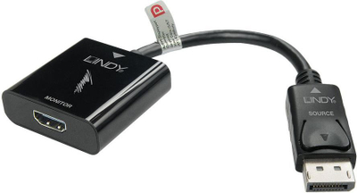 Adapter Lindy, AV DisplayPort në HDMI, i zi (41068)