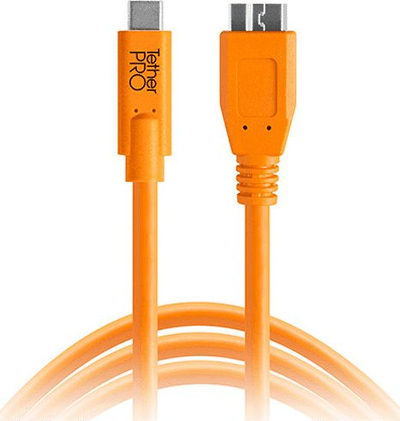 Kabllo USB-C Tether Tools CUC3315, 4.6 m, portokalli