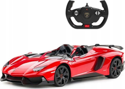 Makinë lodër me pult Rastar Lamborghini Aventador, 1:12, radio 27 MHz, e kuqe metalike