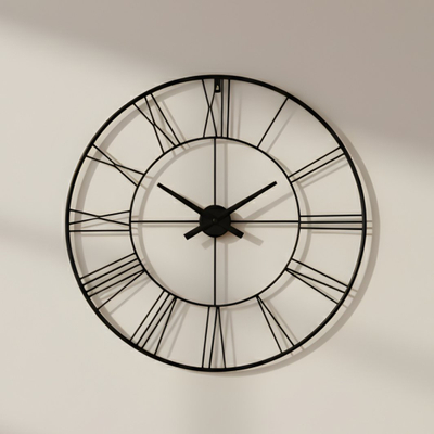 Ora murale Edaxo ARATIO, stil industrial, 70 cm, e zezë