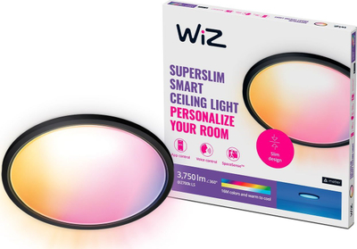 Llambë tavani LED WiZ SuperSlim, RGB Wi-Fi, 32W, 55cm, e zezë