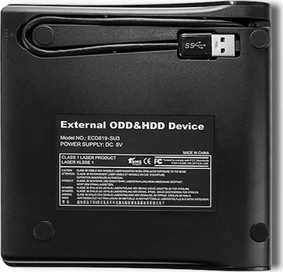 Kuti e jashtme Qoltec për CD DVD SATA, USB 3.0, e zezë