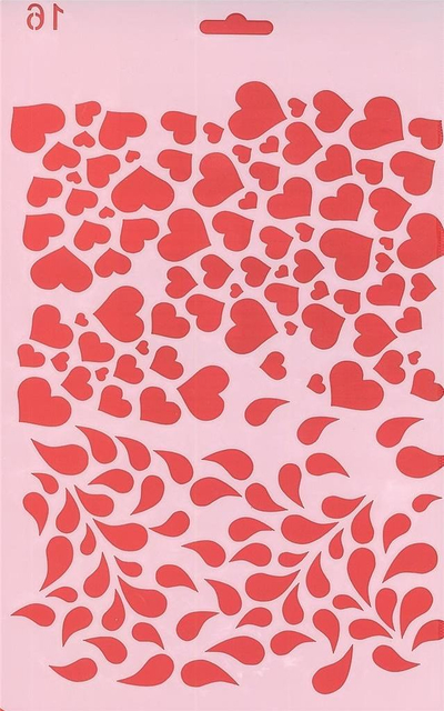 Shabllon vizatimi Koh I Noor Template 16 Hearts, plastikë e tejdukshme