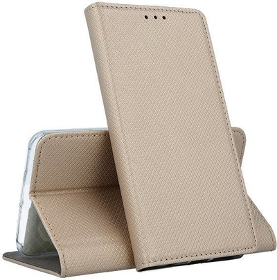 Këllëf flip për telefon Apple iPhone XS Max, me mbajtëse, ngjyrë ari