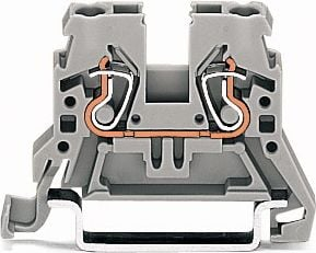 Bornier shine DIN Wago 870-901, 2 përçues, 2.5mm², gri