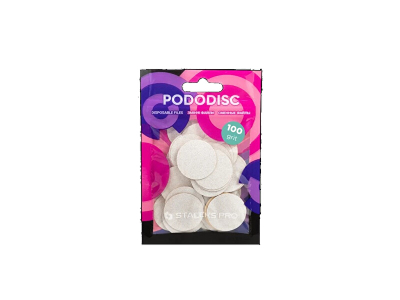 Jastëkë pedikyre Staleks Pro M, 100 grit, 50 copë, të bardhë