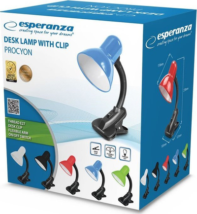 Lampë tavoline Esperanza ELD106K, me kapëse, krah i lëvizshëm, e zezë