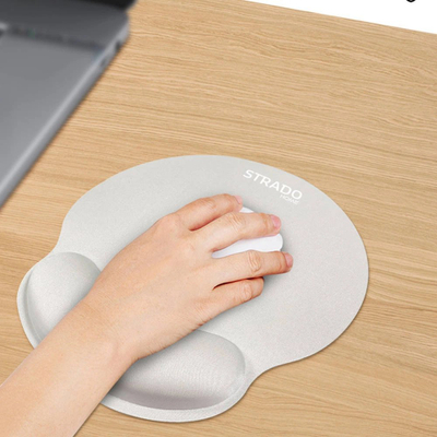 Mousepad Strado Home, ergonomik, me xhel dhe mbajtëse për kyçin e dorës, i zi