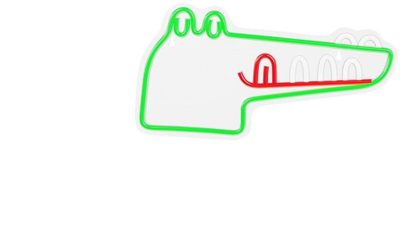 Dekor muror LED Neon Jurassic Crocodile, USB 5V, me dimmer, jeshil