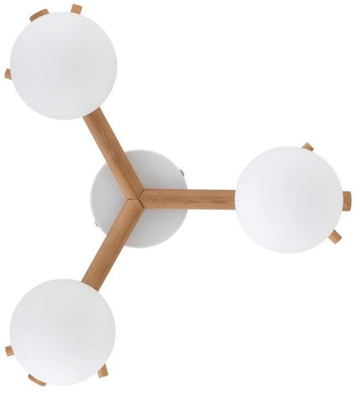 Lampë tavani SHERON WHITE 5308, 3 llamba, dru dekorativ, e bardhë