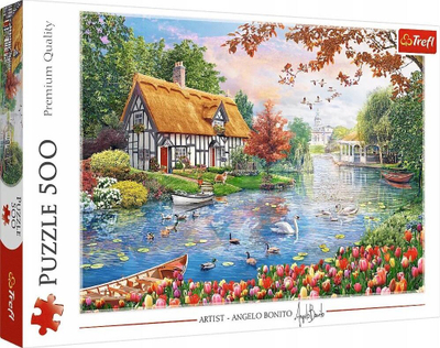 Puzzle Trefl A Quiet Haven, 500 copa, peizazh liqeni, shumëngjyrësh