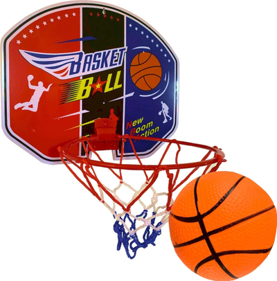Set basketbolli për mur Smily Play, mini tabelë me unazë 21 cm, top me gjilpërë, shumëngjyrësh