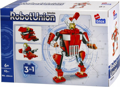 Blloqe ndërtimi Alleblox RobotUnion, 65 copa, 3 në 1, të kuqe