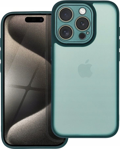 Maskë Variete për iPhone 16 Pro, mbrojtëse me kornizë TPU, mbulim xhami për kamera, jeshile e errët