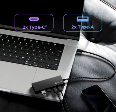 USB хаб ICY BOX IB-HUB1436-CPD, USB 3.2 Gen 2, Power Delivery 100W, црн