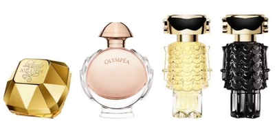 Set për femra Rabanne, EDP Million, 5 ml + EDP Olympea, 6 ml + EDP Fame, 4 ml, + EDP Fame parfume4, 4 ml