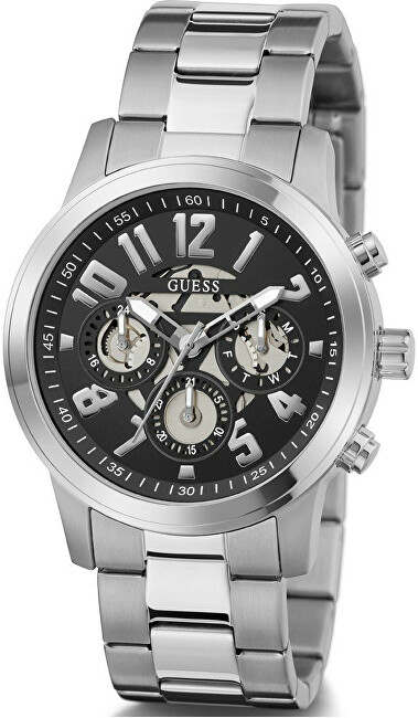 Orë dore për meshkuj Guess Parker GW0627G1, e argjendtë