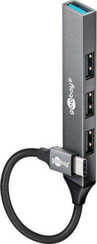 USB Hub Goobay 74457, 4 porta, USB 3.2, gri