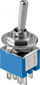 Çelës levë Wentronic Goobay Subminiature 10015, 2x kontakt ndërrues, 6 pinë, strehë blu