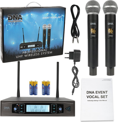 Set mikrofoni pa tela Bitmat Event Vocal, 2 mikrofona dore, UHF, i zi