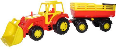 Lodër traktor me rimorkio Polesie, i kuq/verdhë