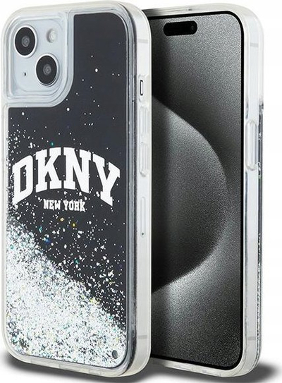 Mbulesë telefoni DKNY DKHCP15MLBNAEK, për iPhone 15 Plus 14 Plus 6.7", hardcase me glitter, e zezë