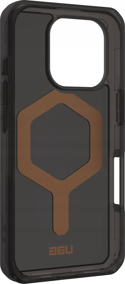 Mbrojtëse telefoni UAG Plyo Series MagSafe për iPhone 16 Pro, rezistente ndaj goditjeve, transparente, e zezë bronz