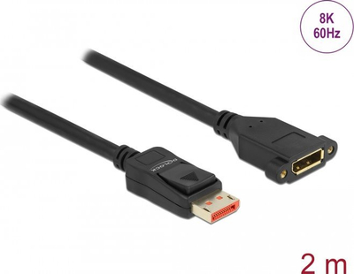 Kabllo zgjatuese DisplayPort Delock, 2m, 8K 60Hz, e zezë