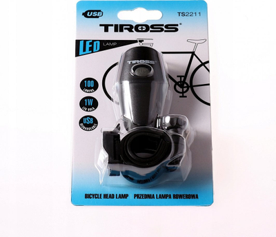 Llampa e pasme biçiklete Tiross TS-2211, LED 1W 100lm, USB, e kuqe