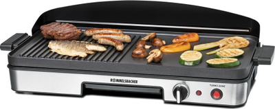 Grill elektrik tavoline Rommelsbacher BBQ 2003, 1900 W, trup çelik inox, i zi me argjend
