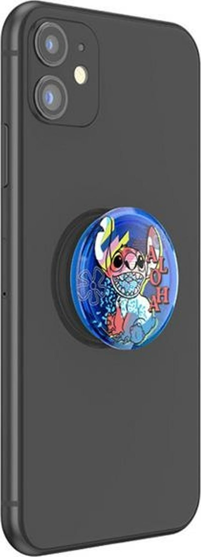 Kapëse telefoni PopSockets PopGrip Aloha Stitch, me figurë, blu