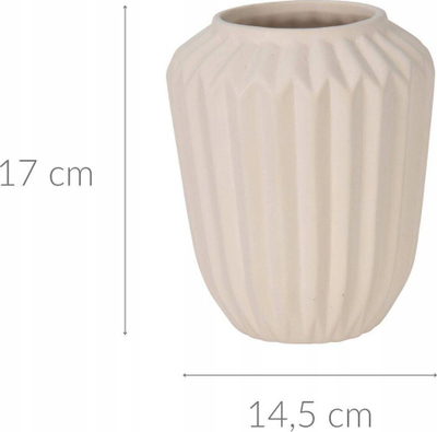 Vazo qeramike Home Styling Collection Ribbed, 17 cm, e bardhë