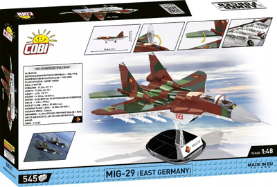 Model ndërtimi Cobi MiG-29 Armed Forces, 545 pjesë, shkalla 1:48, gri