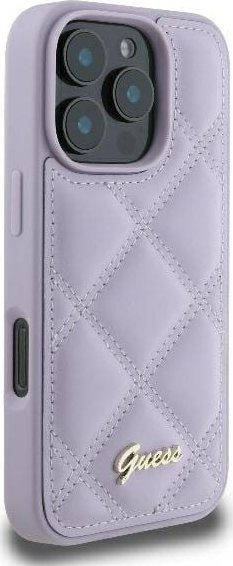 Kapak telefoni Guess Quilted Metal Logo për iPhone 16 Pro Max 6.9", lejla e çelët