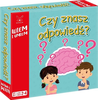 Lojë tavoline Kangur Wiem I Umiem, lojë pyetjesh edukative, mosha 8+, shumëngjyrëshe