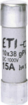 Siguresë cilindrike ETI gPV 10x38, 15A, 1000V DC, gri