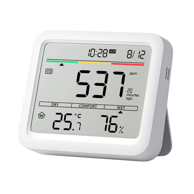 Termometër higrometër inteligjent SwitchBot Meter Pro CO2, ekran LCD, alarm zanor, i bardhë