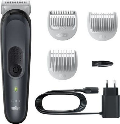 Тример за тело Braun BG3340, за мажи, SkinShield, црн